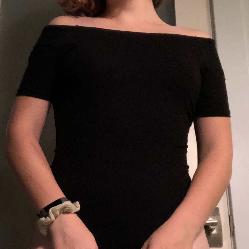 Black off the shoulder top